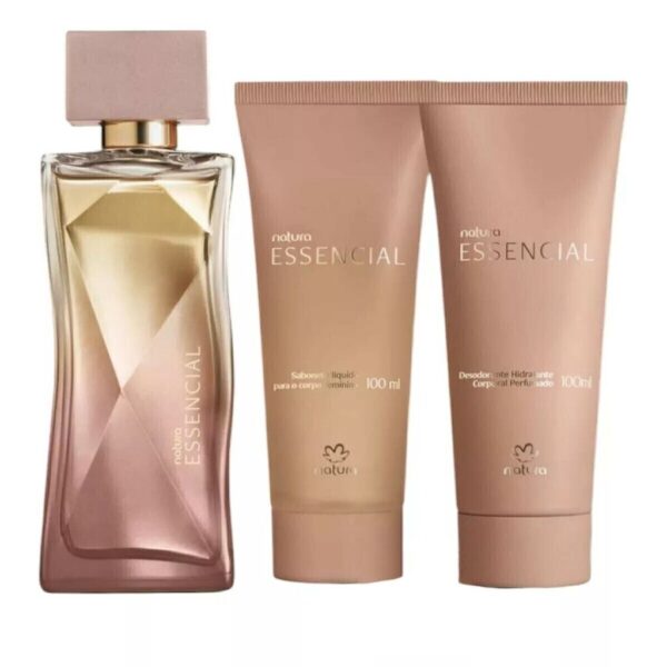 PERFUME NATURA ESSENCIAL CLÁSICO FEMENINO 100ml + JABÓN LÍQUIDO Y DESODORANTE CORPORAL